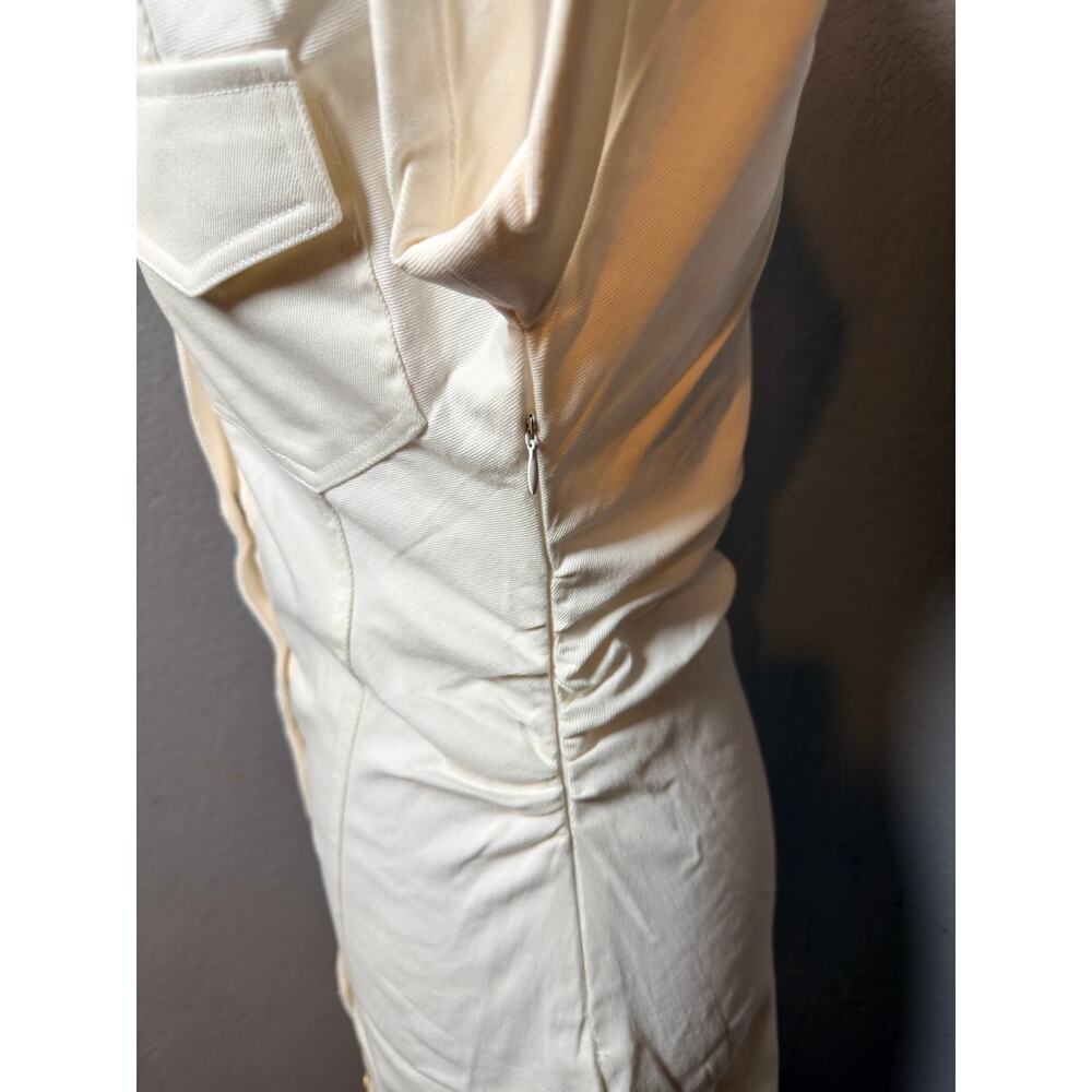 Candescent Women's Midi Dress Size S Ivory Button Front Collared Dress - Picture 5 of 6